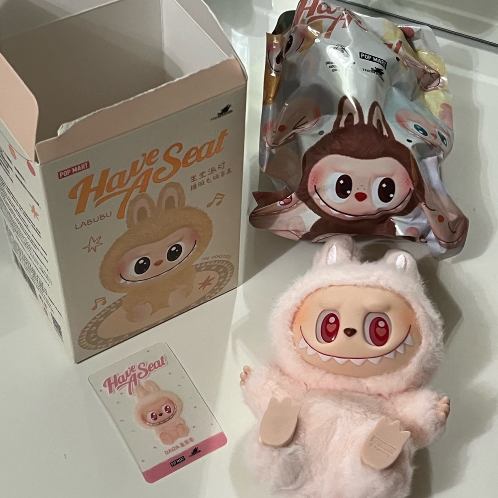 Pop Mart Labubu Plush Toy - Cream and Pink Delight DADA